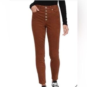 GAP Rich Golden  Brown Corduroy, High Rise Universal Leggings Button Fly .